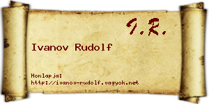 Ivanov Rudolf névjegykártya