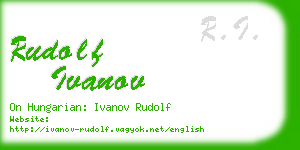 rudolf ivanov business card